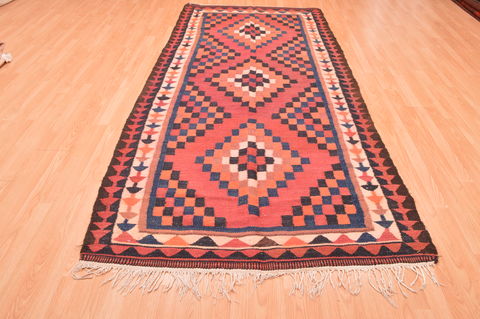 Kilim Red Runner Hand Knotted 49 X 106 Area Rug 100-76533 Image 5