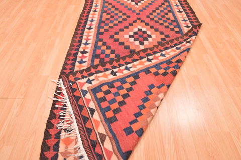 Kilim Red Runner Hand Knotted 49 X 106 Area Rug 100-76533 Image 7