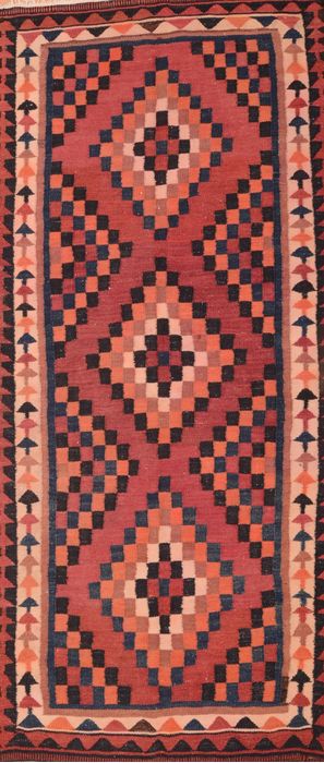 Kilim Red Runner Hand Knotted 49 X 106 Area Rug 100-76533 Image 0