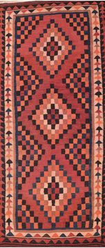 Afghan Kilim Red Runner 10 to 12 ft Wool Carpet 76533