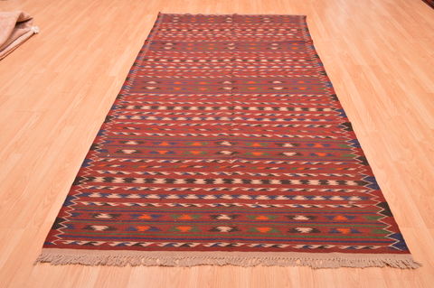 Kilim Brown Runner Hand Knotted 411 X 96 Area Rug 100-76534 Image 3