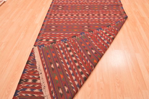 Kilim Brown Runner Hand Knotted 411 X 96 Area Rug 100-76534 Image 7