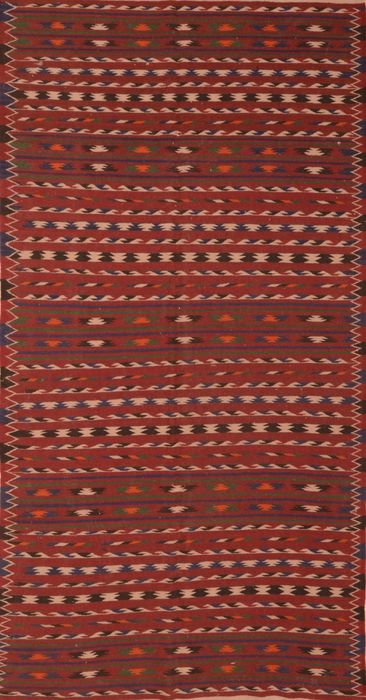 Kilim Brown Runner Hand Knotted 411 X 96 Area Rug 100-76534 Image 0