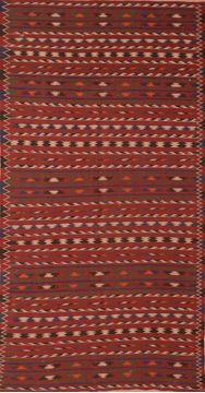 Kilim Brown Runner Hand Knotted 4'11" X 9'6"  Area Rug 100-76534