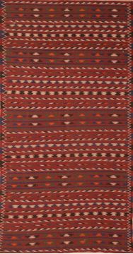 Kilim Brown Runner Hand Knotted 4'11" X 9'6"  Area Rug 100-76534