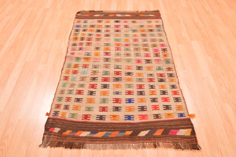 Kilim Beige Hand Knotted 30 X 410 Area Rug 100-76536 Image 1