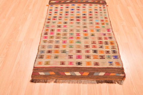 Kilim Beige Hand Knotted 30 X 410 Area Rug 100-76536 Image 3