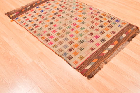 Kilim Beige Hand Knotted 30 X 410 Area Rug 100-76536 Image 4