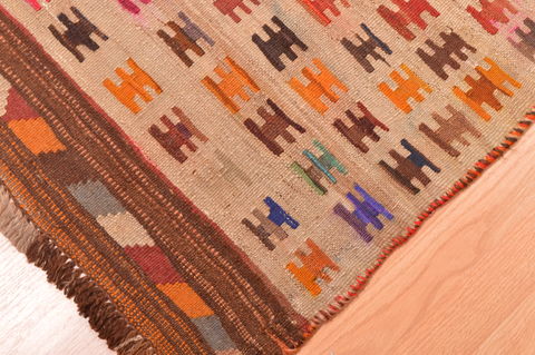 Kilim Beige Hand Knotted 30 X 410 Area Rug 100-76536 Image 6