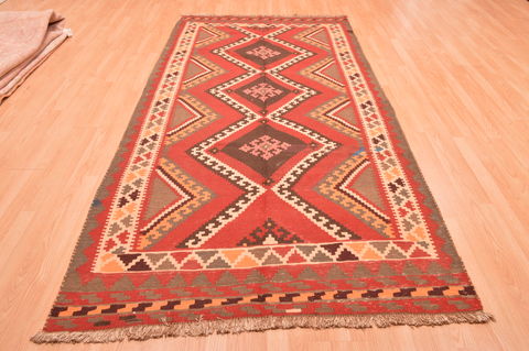 Kilim Orange Runner Hand Knotted 49 X 96 Area Rug 100-76541 Image 1