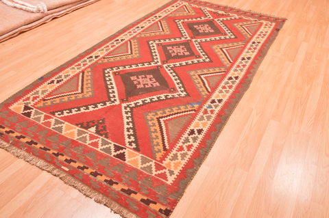 Kilim Orange Runner Hand Knotted 49 X 96 Area Rug 100-76541 Image 2