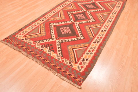 Kilim Orange Runner Hand Knotted 49 X 96 Area Rug 100-76541 Image 3