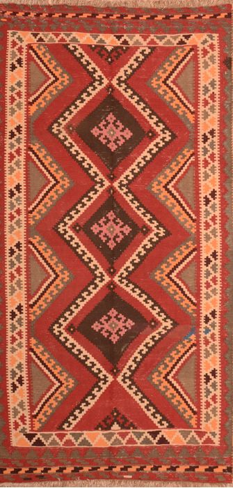 Kilim Orange Runner Hand Knotted 49 X 96 Area Rug 100-76541 Image 0