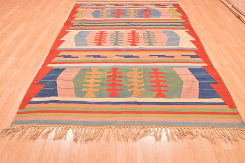 Kilim Red Hand Knotted 511 X 88 Area Rug 100-76543 Image 1