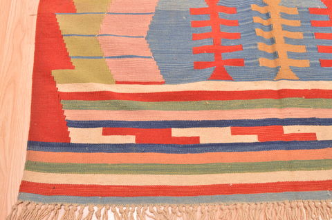 Kilim Red Hand Knotted 511 X 88 Area Rug 100-76543 Image 4