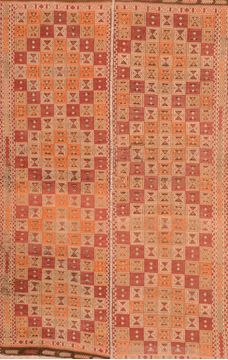 Kilim Orange Hand Knotted 5'1" X 8'3"  Area Rug 100-76545