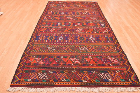 Kilim Red Runner Hand Knotted 50 X 100 Area Rug 100-76551 Image 2