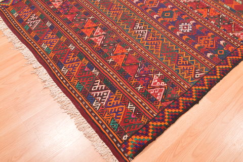 Kilim Red Runner Hand Knotted 50 X 100 Area Rug 100-76551 Image 3