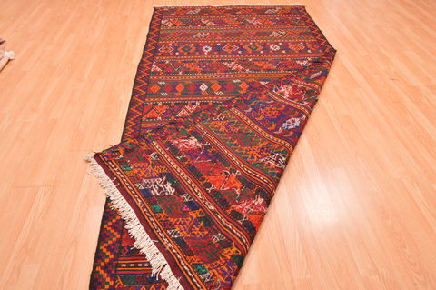 Kilim Red Runner Hand Knotted 50 X 100 Area Rug 100-76551 Image 5