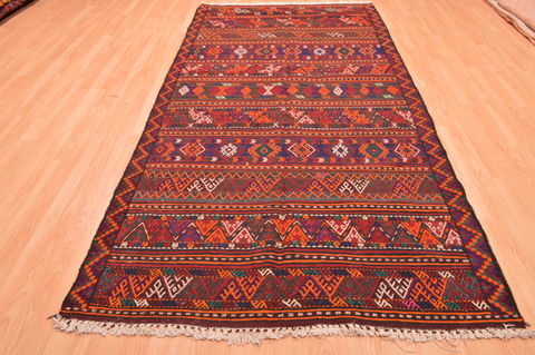 Kilim Red Runner Hand Knotted 50 X 100 Area Rug 100-76551 Image 6