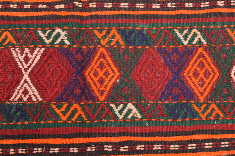 Kilim Red Runner Hand Knotted 50 X 100 Area Rug 100-76551 Image 9
