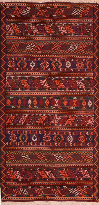 Kilim Red Runner Hand Knotted 50 X 100 Area Rug 100-76551 Image 0
