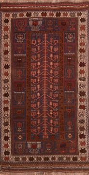 Kilim Brown Hand Knotted 4'6" X 8'6"  Area Rug 100-76552