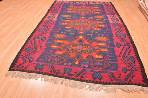 Kilim Red Hand Knotted 63 X 98 Area Rug 100-76558 Image 1