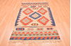 Kilim Beige Hand Knotted 37 X 56 Area Rug 100-76559 Thumb 1