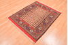 Kilim Red Square Hand Knotted 38 X 46  Area Rug 100-76560 Thumb 2