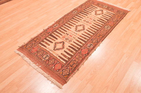 Kilim Beige Hand Knotted 28 X 58 Area Rug 100-76563 Image 10