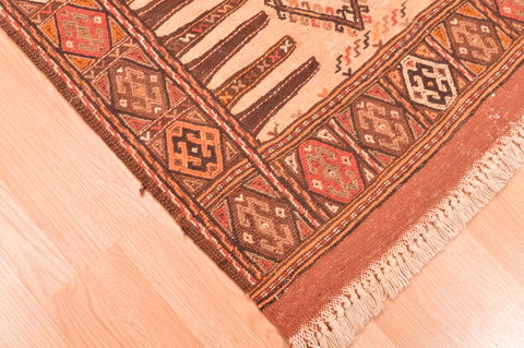 Kilim Beige Hand Knotted 28 X 58 Area Rug 100-76563 Image 3
