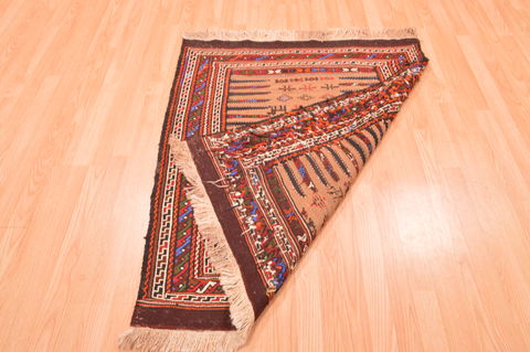 Kilim Red Square Hand Knotted 33 X 33 Area Rug 100-76564 Image 8