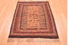 Kilim Red Square Hand Knotted 33 X 33  Area Rug 100-76564 Thumb 3