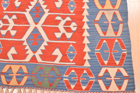 Kilim Blue Hand Knotted 37 X 53 Area Rug 100-76566 Image 1