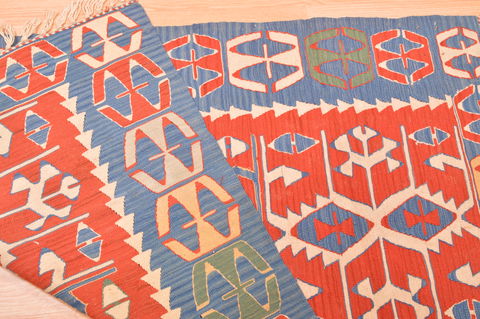 Kilim Blue Hand Knotted 37 X 53 Area Rug 100-76566 Image 3