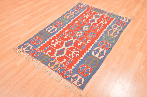 Kilim Blue Hand Knotted 37 X 53 Area Rug 100-76566 Image 5
