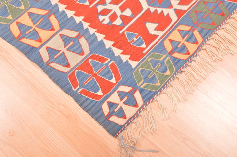 Kilim Blue Hand Knotted 37 X 53 Area Rug 100-76566 Image 7