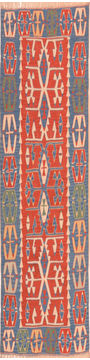 Kilim Blue Hand Knotted 3'7" X 5'3"  Area Rug 100-76566