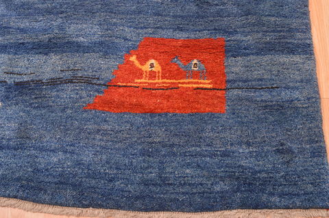 Gabbeh Blue Hand Knotted 910 X 123 Area Rug 100-87886 Image 12