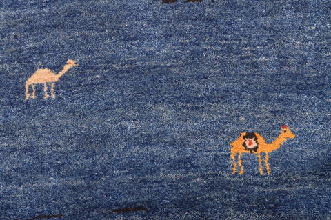 Gabbeh Blue Hand Knotted 910 X 123 Area Rug 100-87886 Image 14