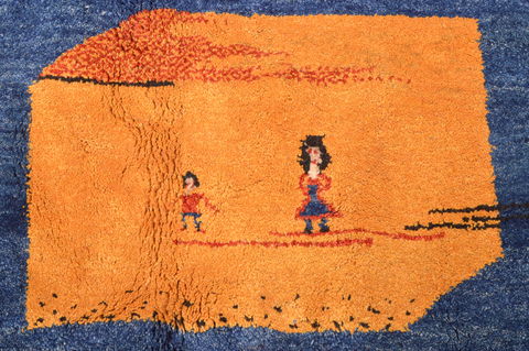 Gabbeh Blue Hand Knotted 910 X 123 Area Rug 100-87886 Image 15