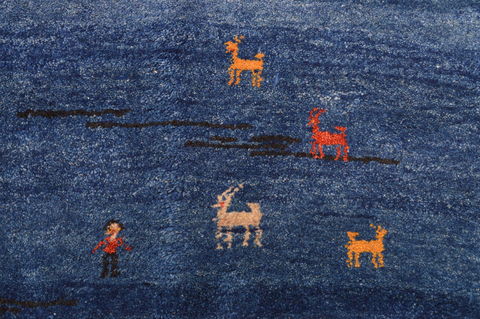 Gabbeh Blue Hand Knotted 910 X 123 Area Rug 100-87886 Image 16