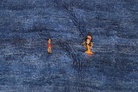Gabbeh Blue Hand Knotted 910 X 123 Area Rug 100-87886 Image 17