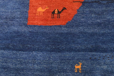 Gabbeh Blue Hand Knotted 910 X 123 Area Rug 100-87886 Image 20