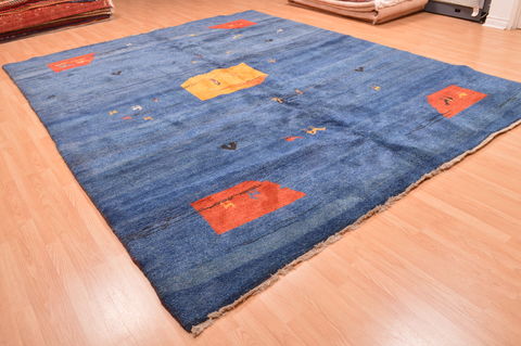 Gabbeh Blue Hand Knotted 910 X 123 Area Rug 100-87886 Image 3