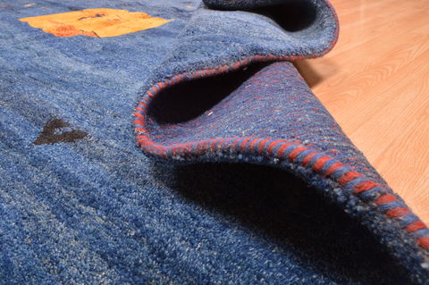 Gabbeh Blue Hand Knotted 910 X 123 Area Rug 100-87886 Image 7