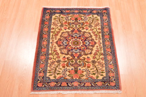 Sarouk Beige Hand Knotted 23 X 28 Area Rug 253-89291 Image 3