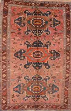 Russia Daghestan Brown Rectangle 5x7 ft Wool Carpet 89765