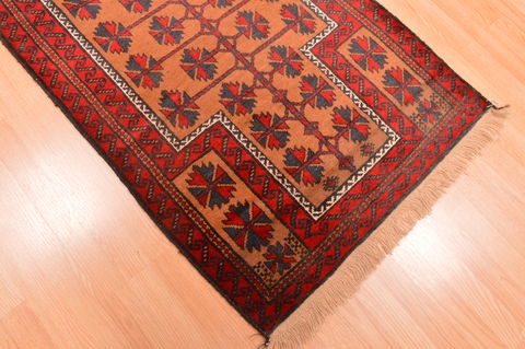 Baluch Beige Hand Knotted 211 X 46 Area Rug 100-89766 Image 6